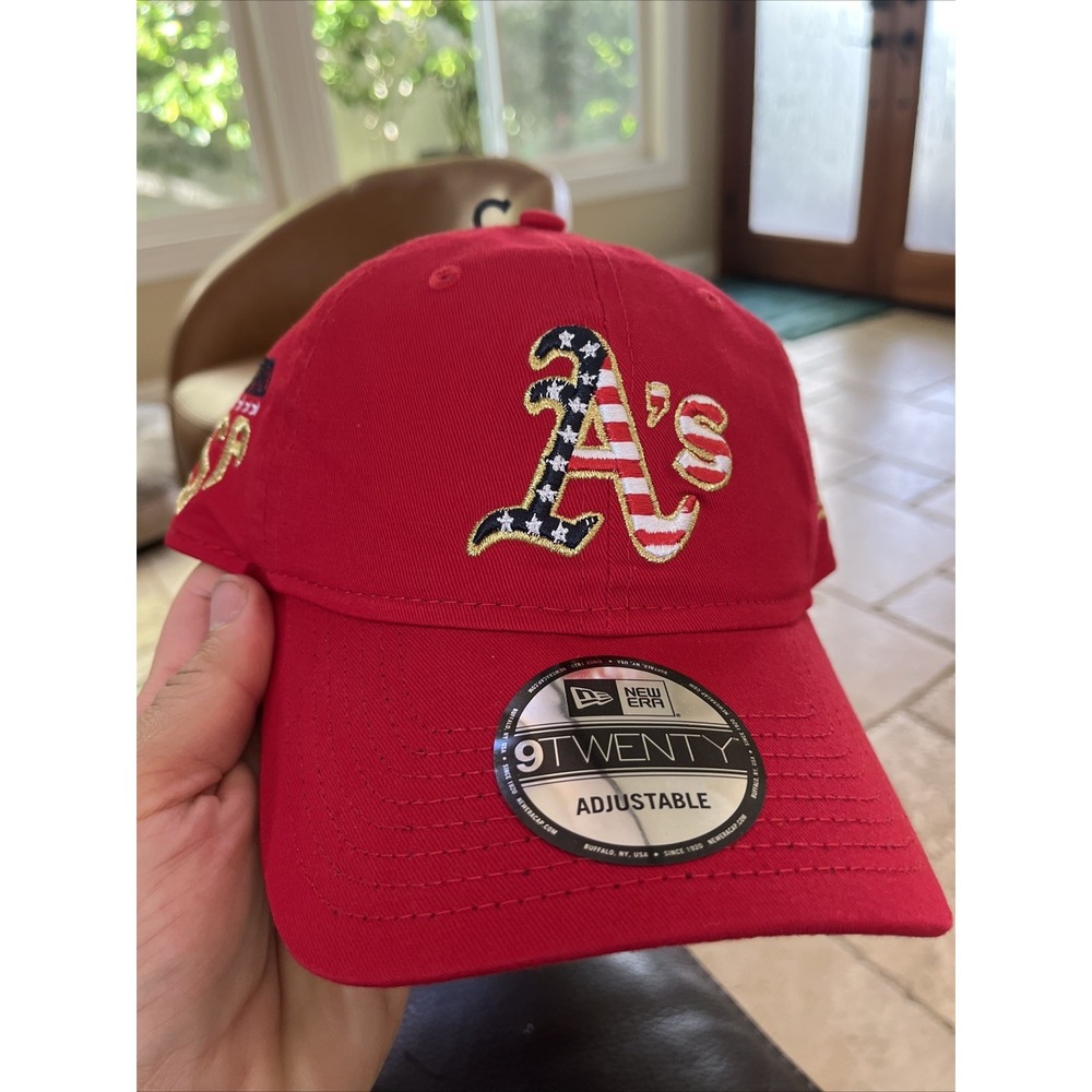 New Era Oakland Athletics America USA Patriot Flag Red Adjustable‎ Hat NEW 🇺🇸